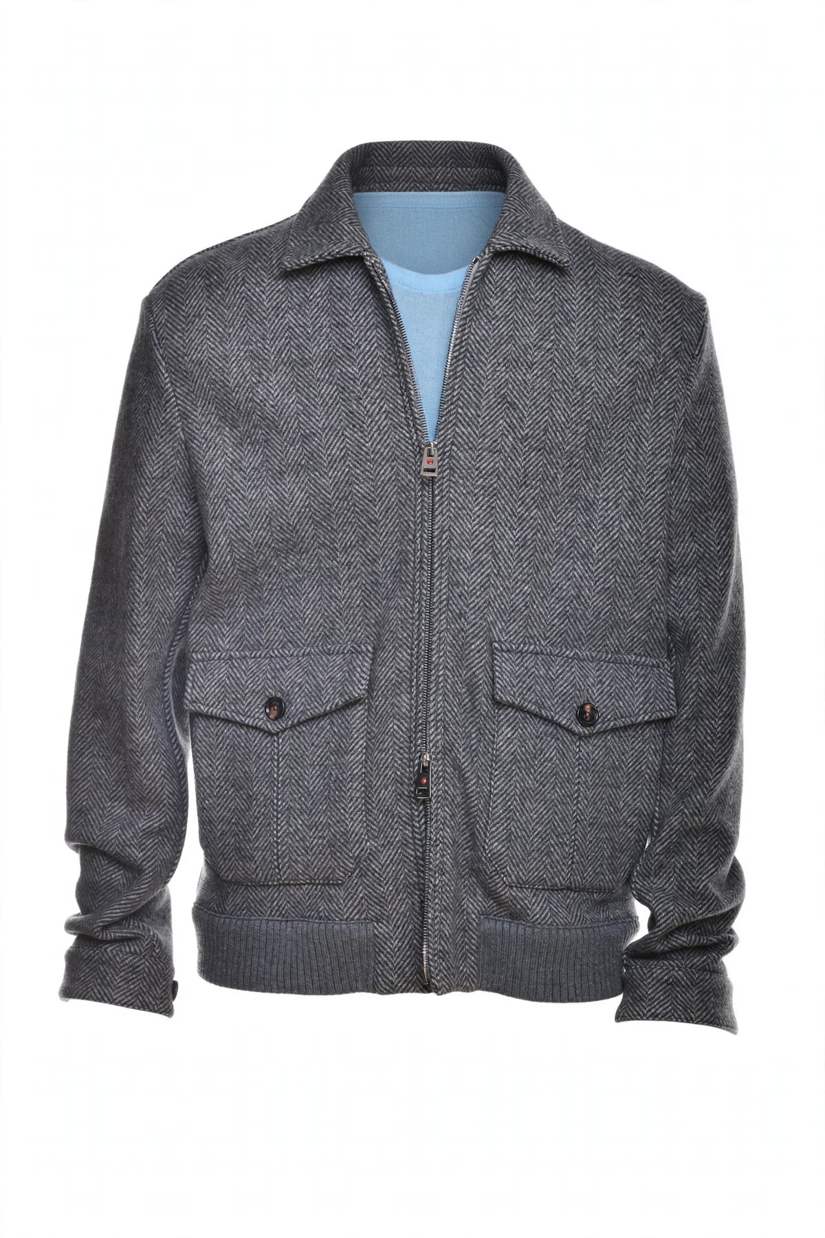 Kired Furb Herringbone Virgin Wool-Cashmere Overcoat