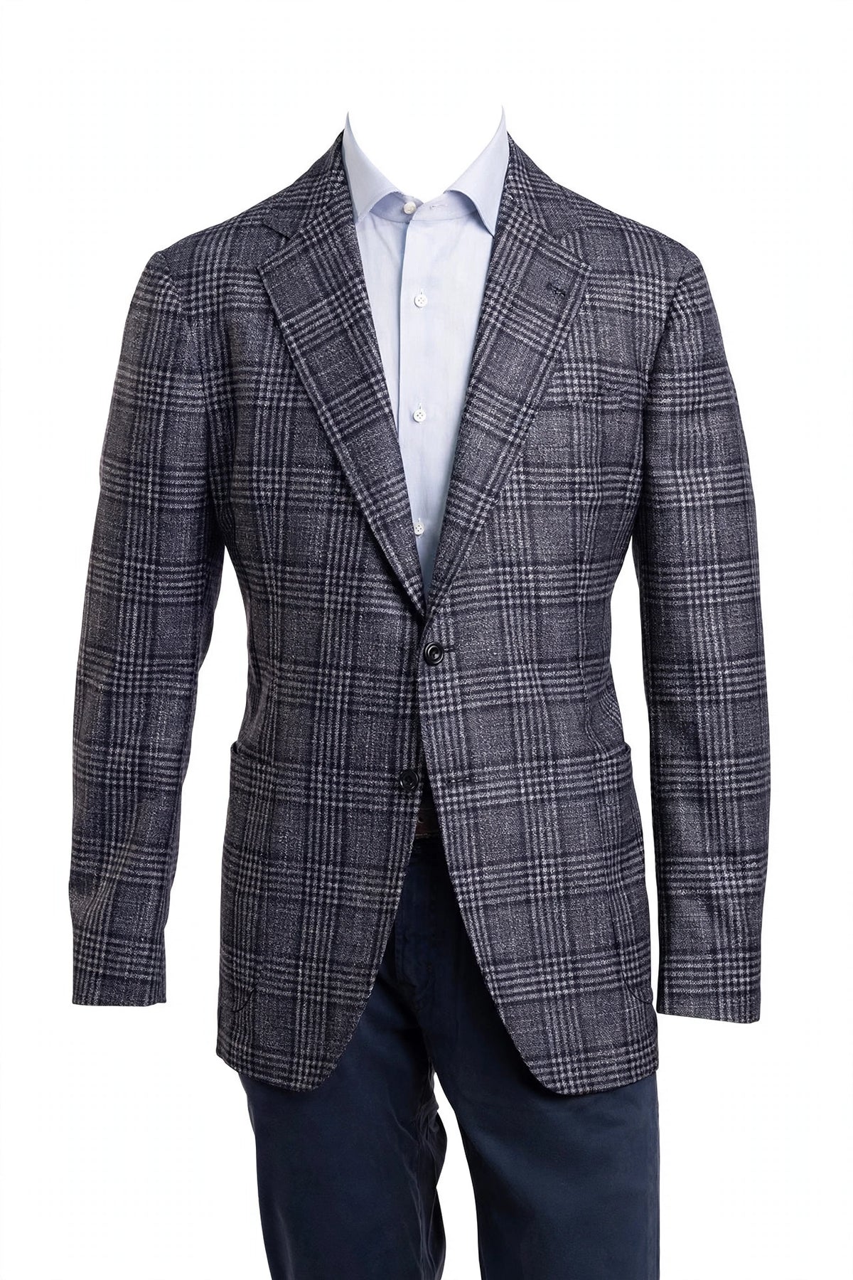 Sartorio Checked Wool-Silk-Cashmere Sport Jacket