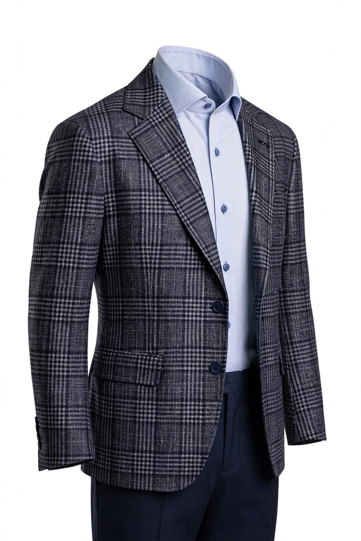 Sartorio Checked Wool-Silk-Cashmere Sport Jacket