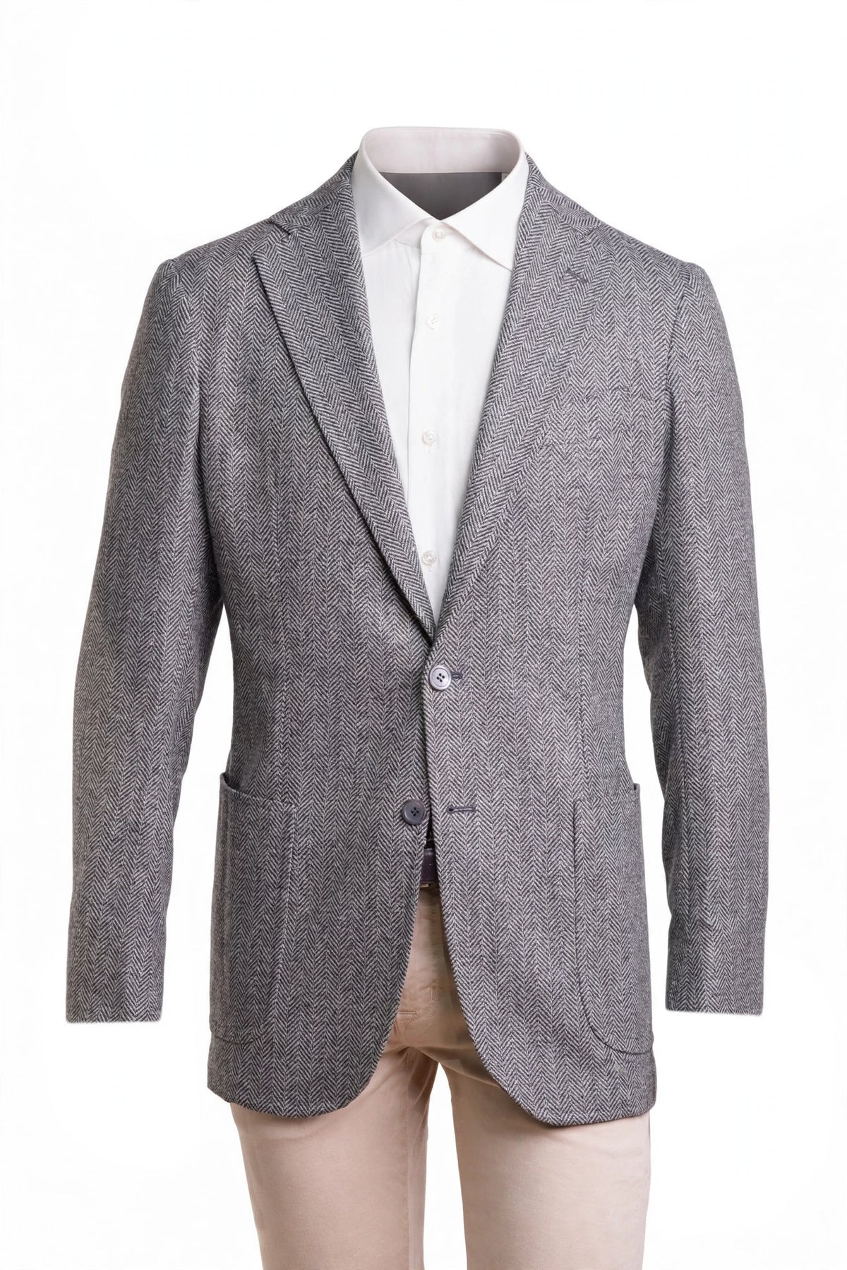 Sartorio Herringbone Virgin Wool-Silk-Cotton Sport Jacket