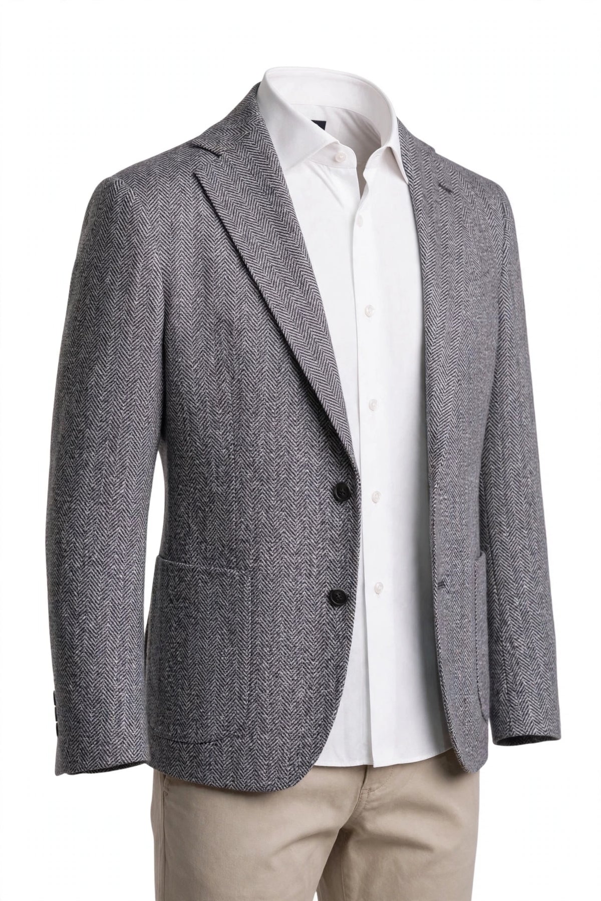 Sartorio Herringbone Virgin Wool-Silk-Cotton Sport Jacket