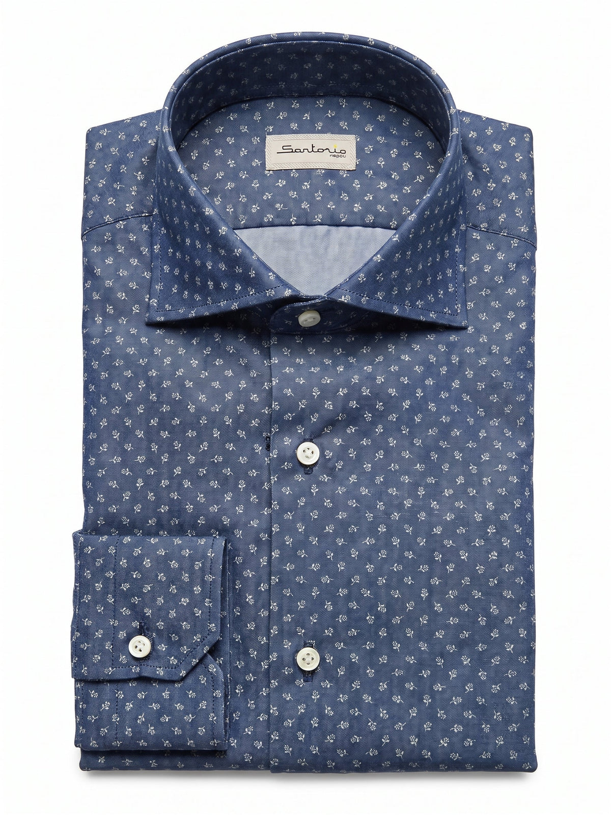 Sartorio Cotton Floral Dress Shirt in slate grey