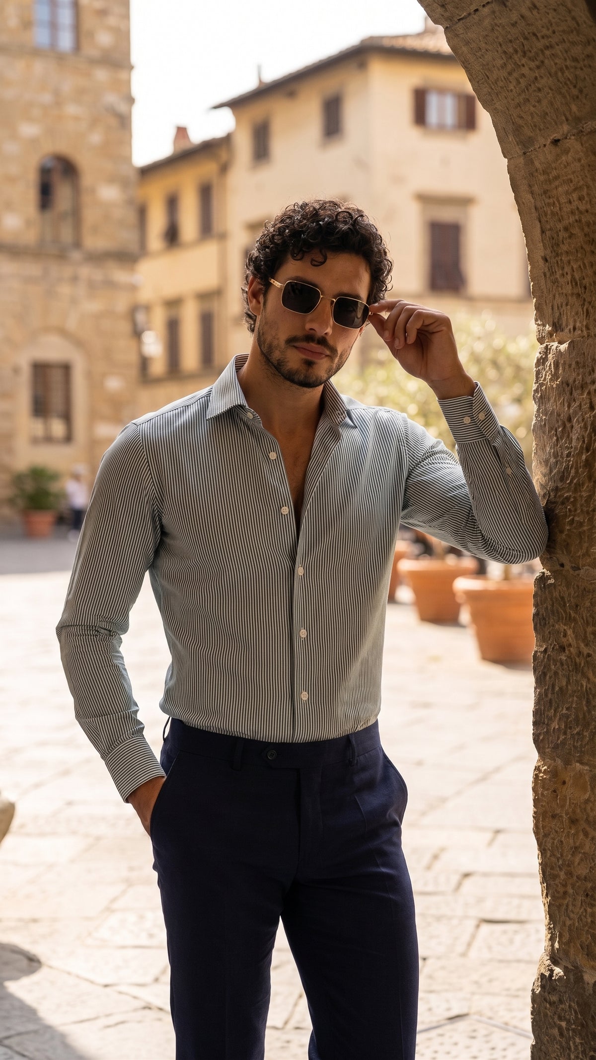Sartorio Cotton Micro Pinstripe Dress Shirt