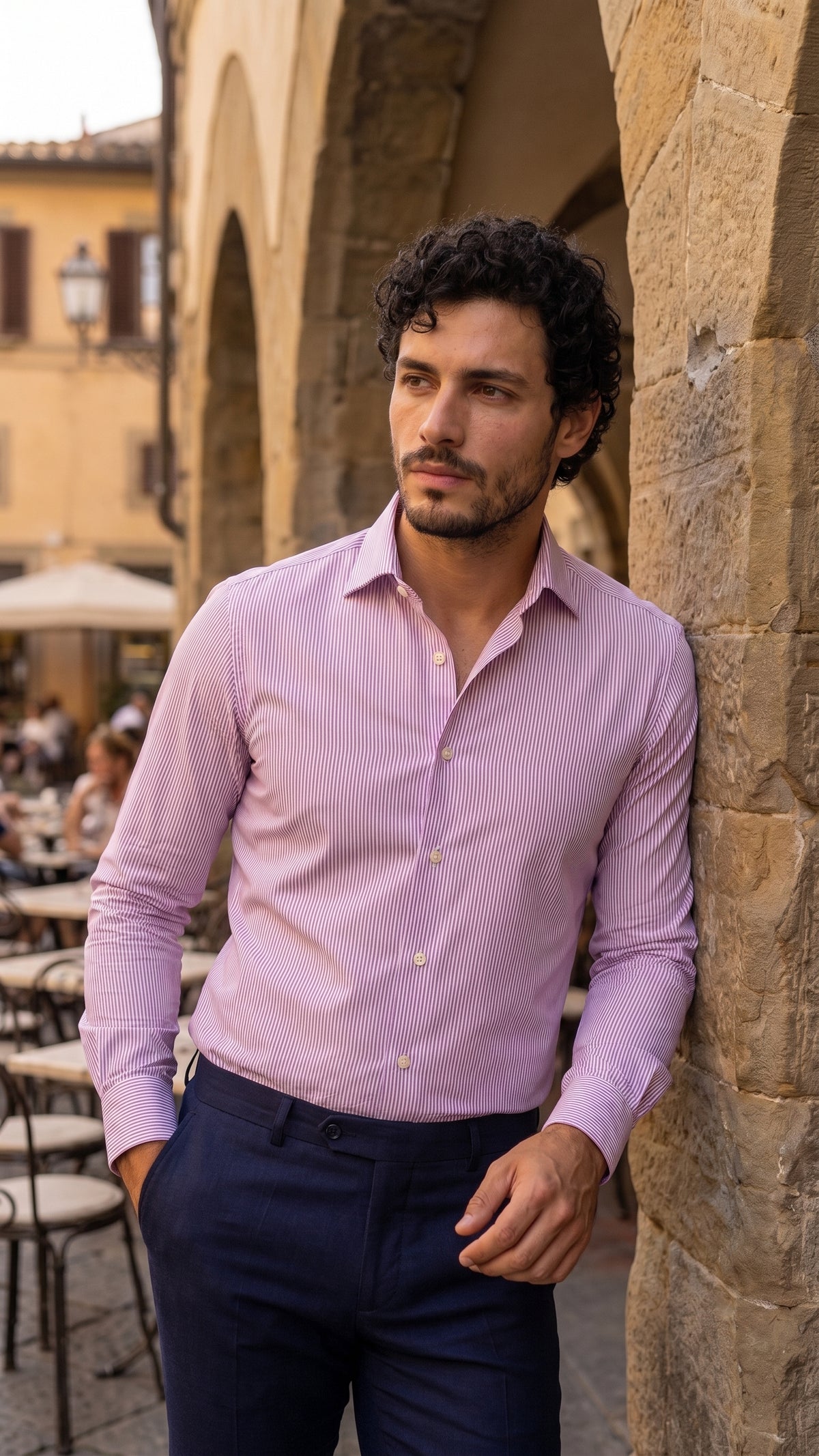Sartorio Cotton Micro Pinstripe Dress Shirt
