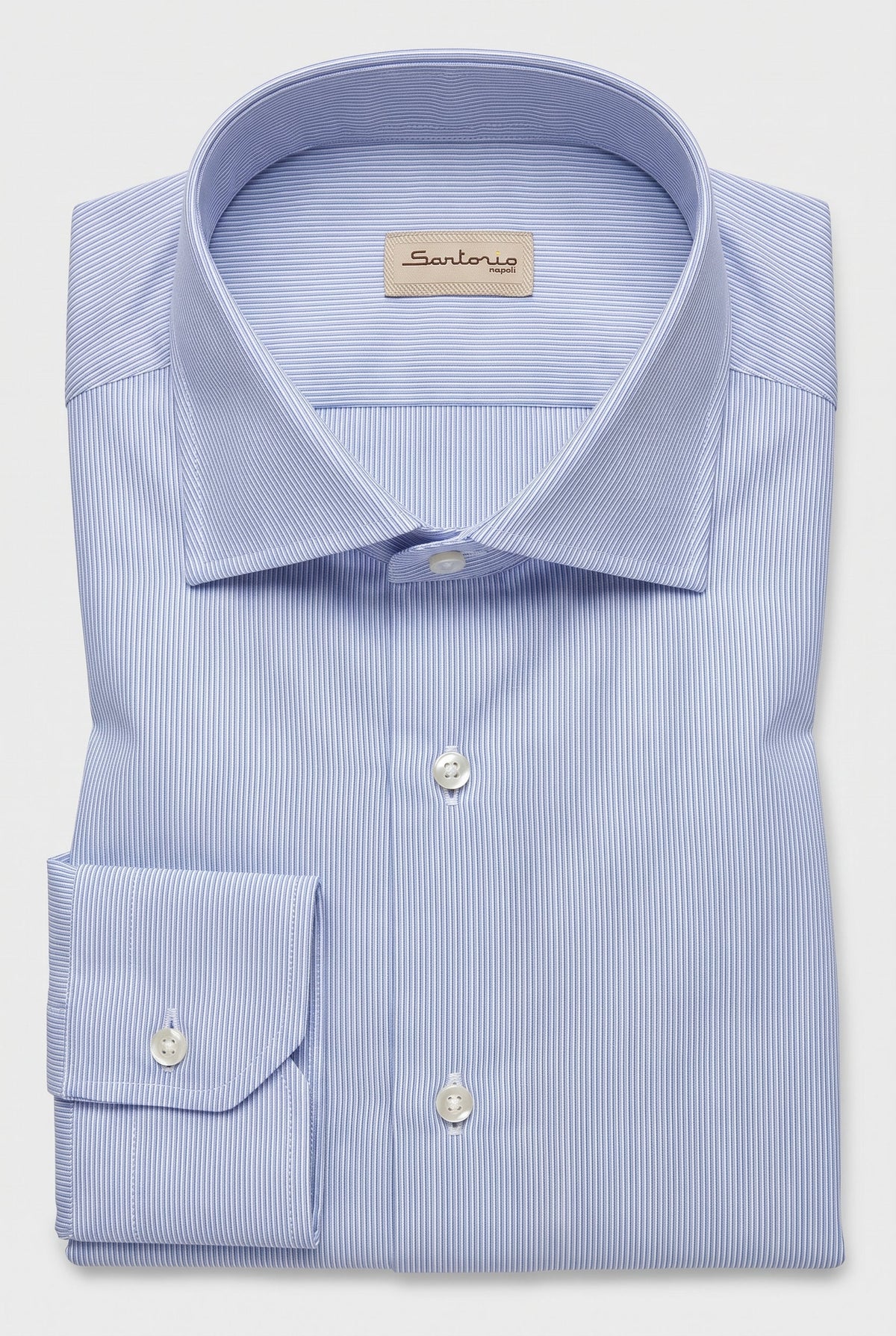 Sartorio Cotton Multi Pinstripe Dress Shirt in light blue and blue