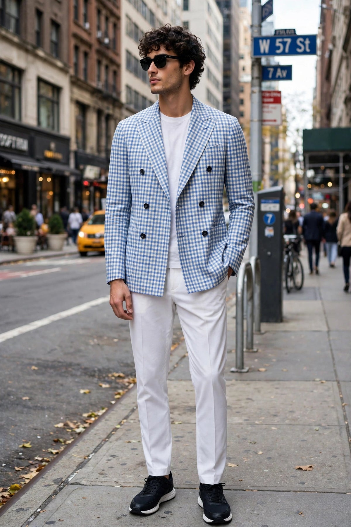 Sartorio Double Breasted Shepherd Check Cashmere Sport Jacket