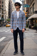 Sartorio Double Windowpane Virgin Wool-Silk Sport Jacket