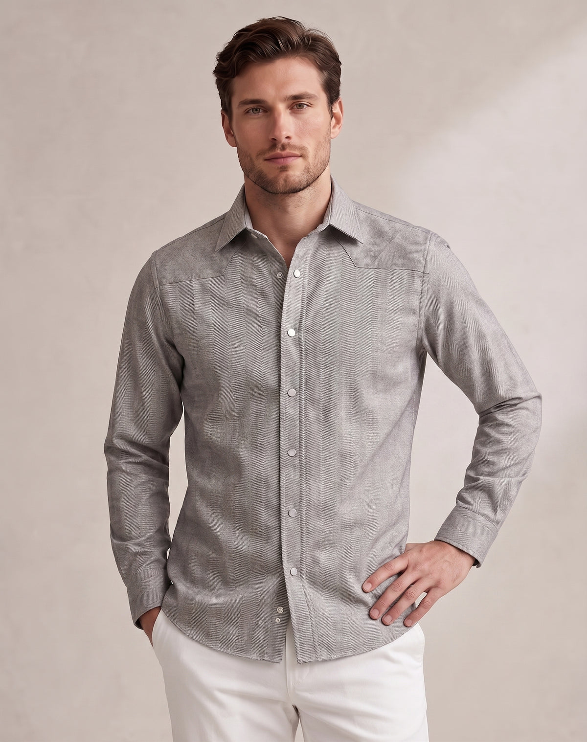 Sartorio TONY Herringbone Cotton Overshirt
