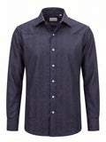 Sartorio TONY Herringbone Cotton Overshirt in dark blue