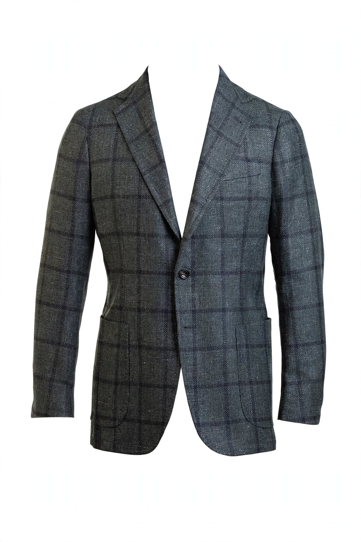Sartorio Windowpane Virgin Wool-Silk-Linen Sport Jacket