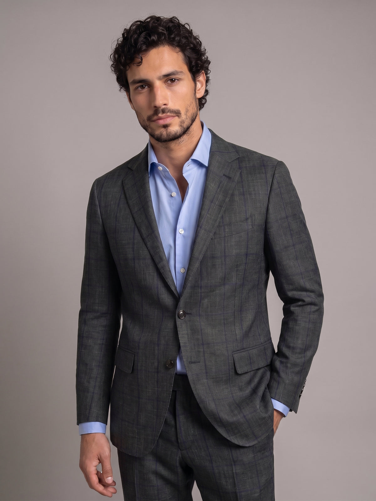 Sartorio Windowpane Virgin Wool Suit