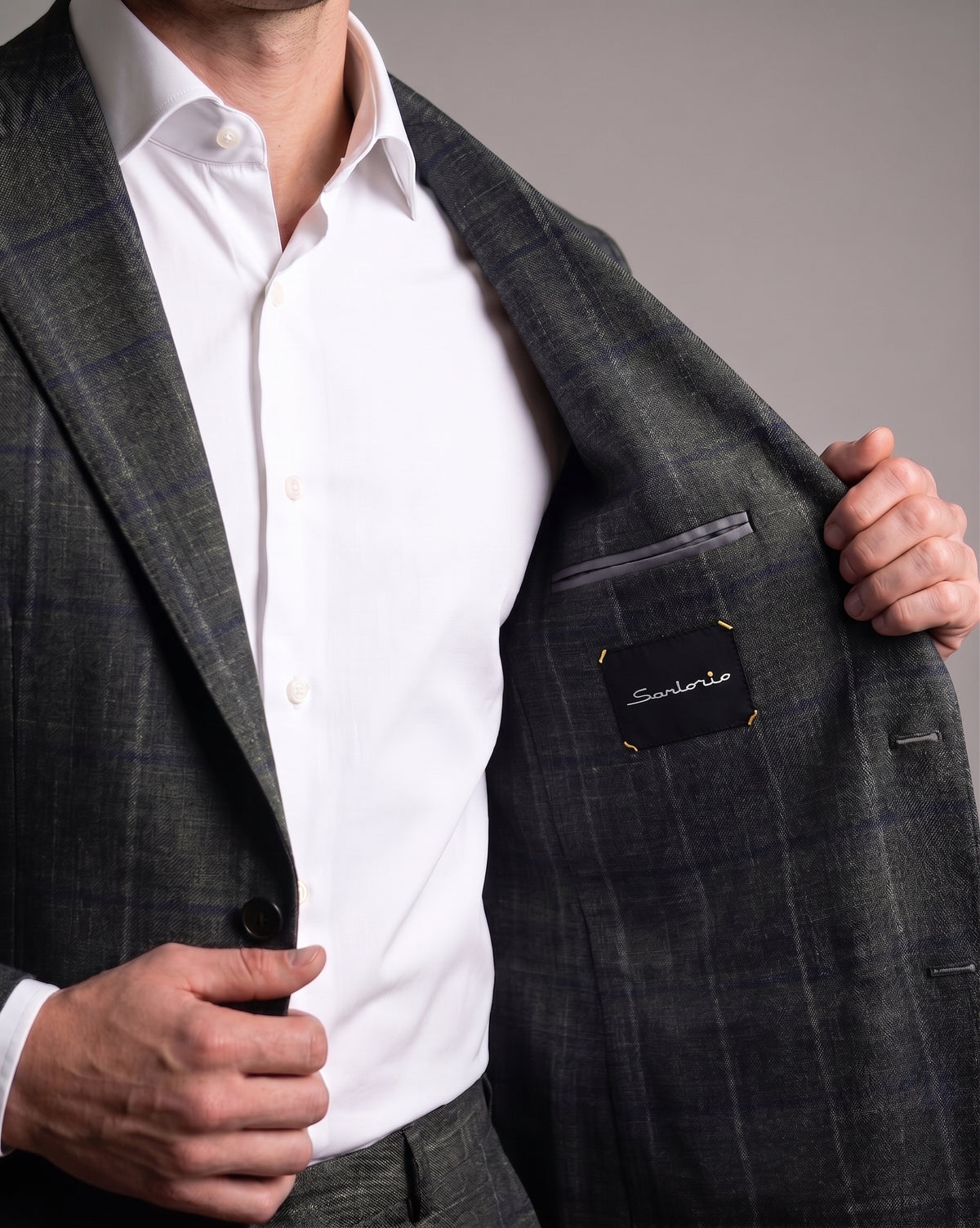Sartorio Windowpane Virgin Wool Suit