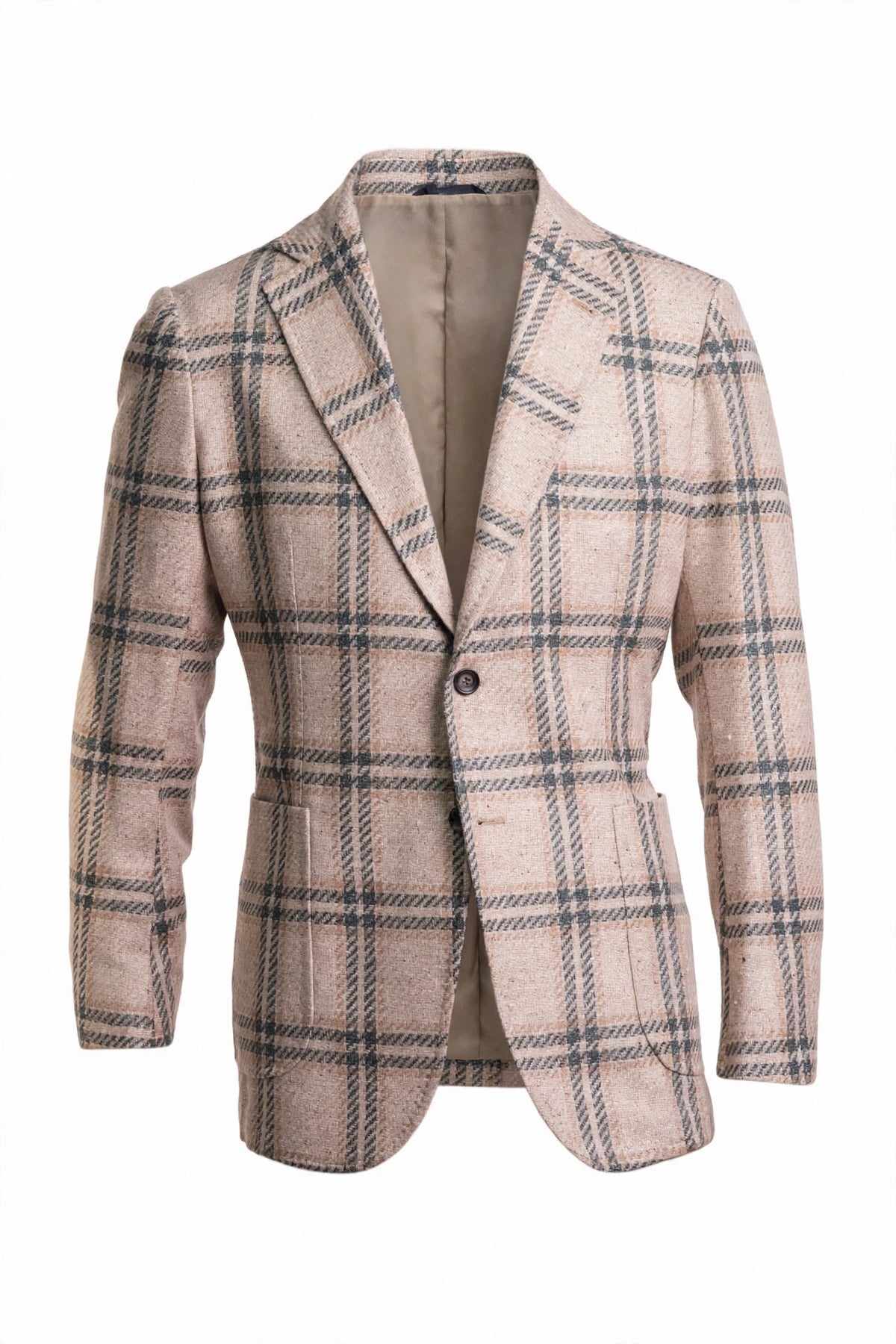 Sartorio Double-Windowpane Virgin Wool-Silk-Linen Sport Jacket