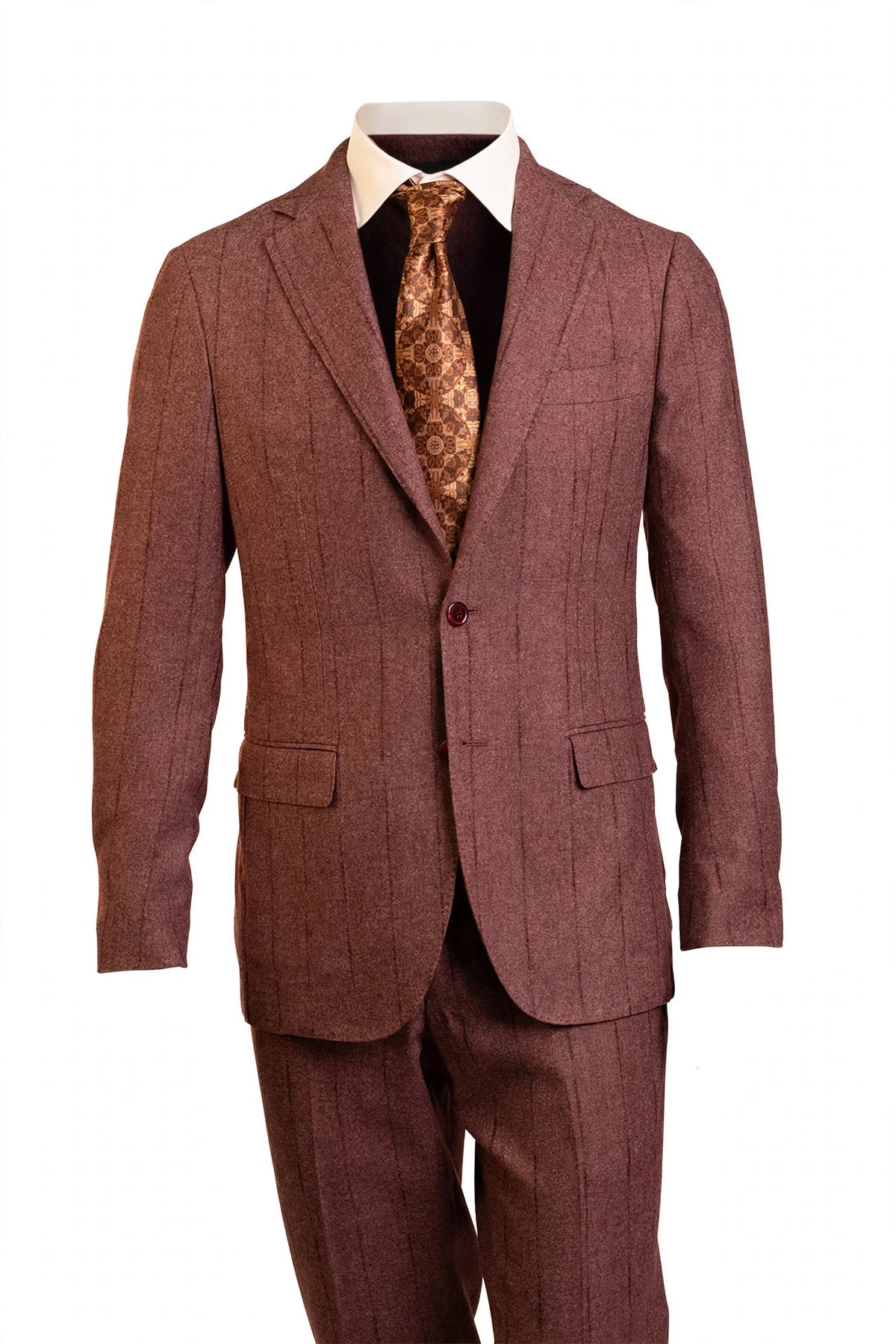 Sartorio Pinstripe Virgin Wool-Cotton-Cashmere Suit